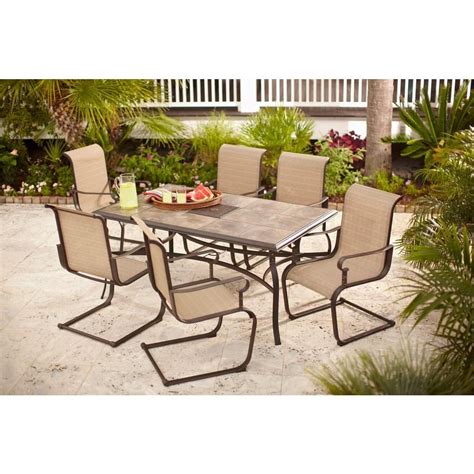 Hampton Bay Belleville 7 Piece Patio Dining Set Fcs80198st Patio