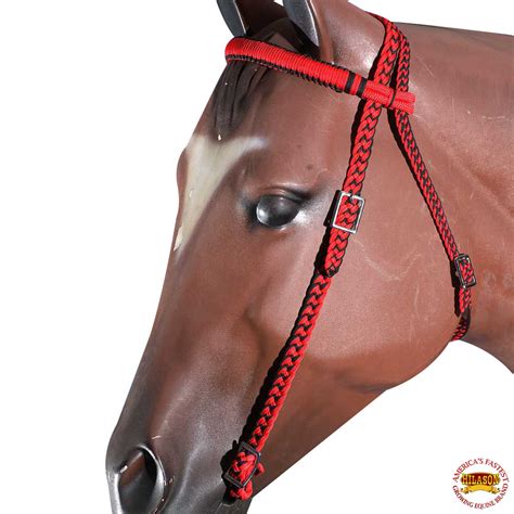 Tying it all together design: C-A305 Red Black Horse Bridle Headstall Flat Braided Paracord By Hilason | eBay