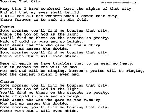 Baptist Hymnal Christian Song Touring That City Lyrics With Pdf For