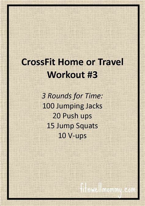 Crossfit Home Or Travel Workout 3 Fit N Well Mommy Travel Workout