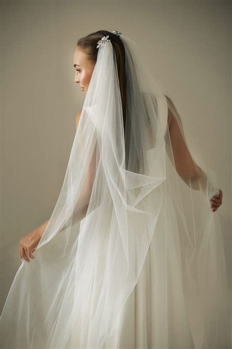 Boho Bridal Veil Cathedral Wedding Veil Ivory Bride Veil Etsy