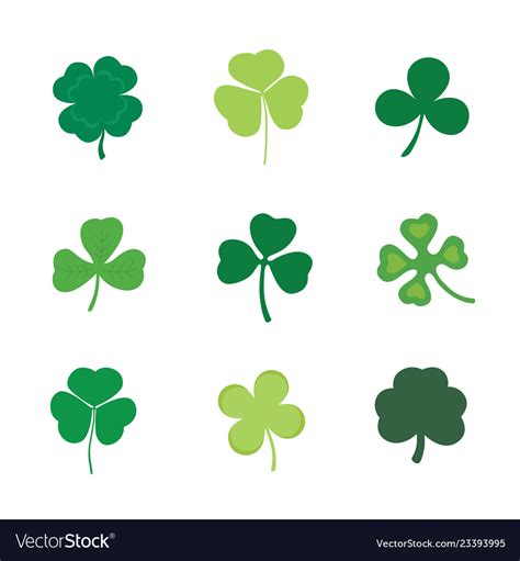 Set Four And Three Leaf Clover Stock Royalty Free Vector