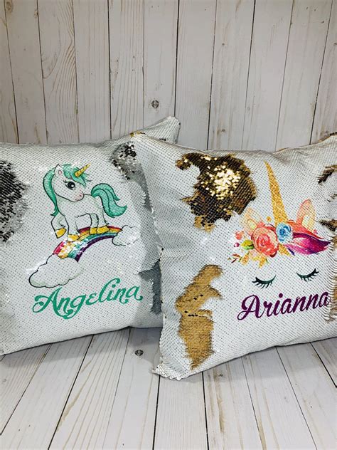 Personalized Sequin Pillows And Pillowcases Mermaid Pillows Etsy