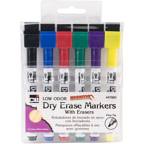 Magnetic Dry Erase Markers With Eraser Caps 6pkg Assorted Walmart