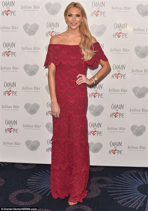 Stephanie Pratt Flaunts Her Enviable Curves In Daring Red Lace Bardot Gown At Chain Of Hope