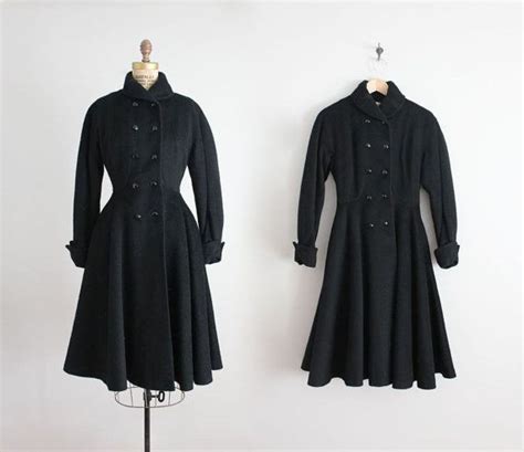 RESERVED For DANI Black Wool Princess Coat Fit And Flare Etsy Fit