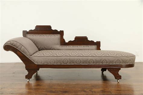 victorian eastlake antique fainting couch chaise lounge new upholstery 32081 white
