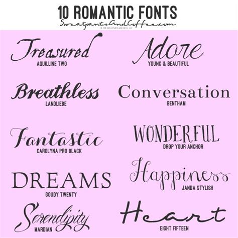 Creative Lifestyles 10 Free Romantic Fonts