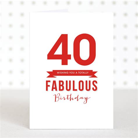 Fabulous 40 Birthday Card By Doodlelove