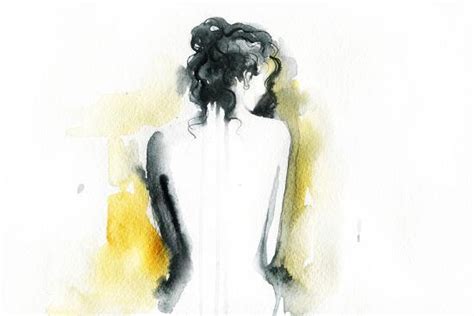 Beautiful Woman Body Abstract Watercolor Fashion Background Art Print Anna Ismagilova