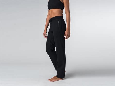 Pantalon de yoga Confort Femme Coton Bio Noir Vêtements de yoga Femme Boutique Yoga
