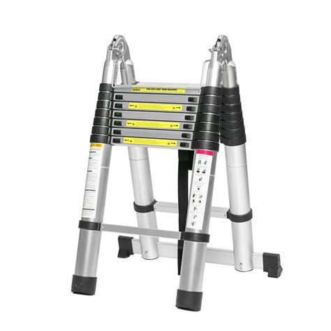 165ft Aluminum Folding Telescoping Ladder Non Slip Ladder With Foot