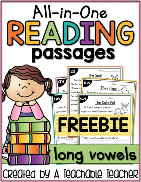 Long Vowels Reading Passages FREEBIE | Reading passages, Reading comprehension, Reading classroom