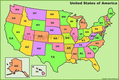 Usa State Abbreviations Map State Abbreviations Us Map Usa Map