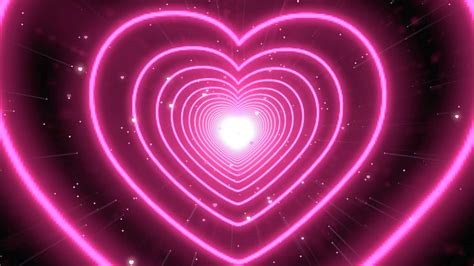 Heart Background💖neon Heart Tunnel Wallpaper Heart Moving Background