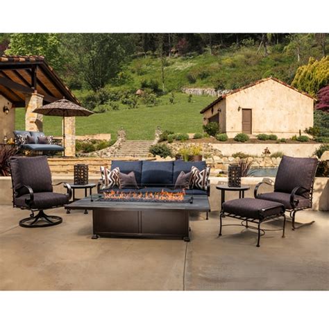 Ow Lee Classico Wrought Iron Patio Set With Fire Table Ow Classicow Set8