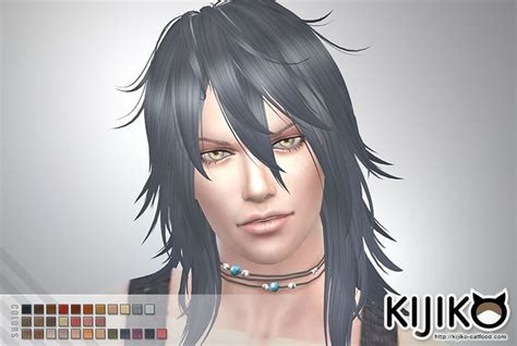 Kijiko Sims Shaggy Hair Long Version For Him Sims 4 Hairs Long