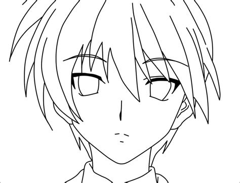 Anime Boys Head Coloring Page Coloringbay