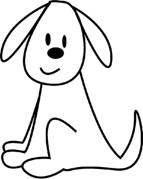 Cartoon Dog Sitting Down Drawings Dog Outline Dog Coloring Page Dog