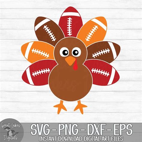 thanksgiving football turkey instant digital download svg etsy india