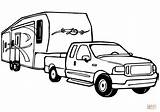Coloring Trailer Camper Truck Rv Printable Drawing sketch template
