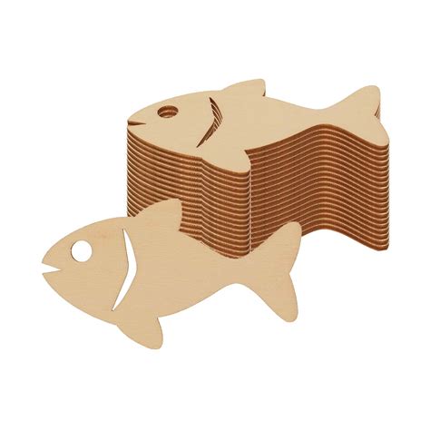 Buy 20pcs Wooden Fish Diy Crafts Cutouts Wooden Sea Animals Unfinished