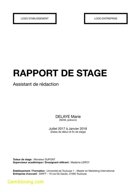 15 Page De Garde Word Rapport De Stage Identite Comtoise Words