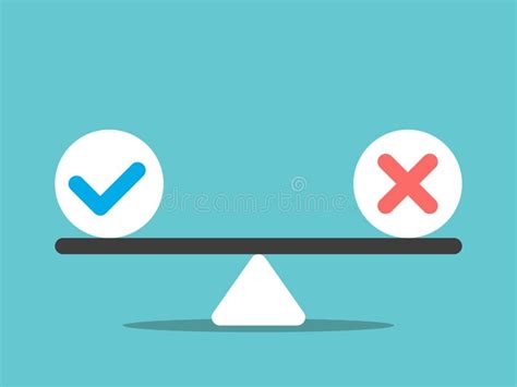 Balance Of The Yes And No On Question Mark Scale Stock Illustration
