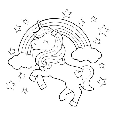 (see human viruses by baltimore classification). Disegno da colorare con unicorno carino | Vettore Premium