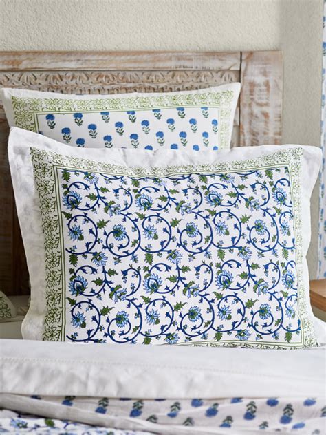 Decorative Exotic Turquoise Cotton Standard Pillow Sham Cover | Saffron ...