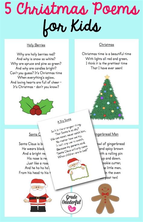5 New Christmas Poems For Kids Grade Onederful In 2021 Christmas