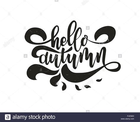 Hello Autumn Hand Drawn Calligraphy And Brush Pen Lettering Design