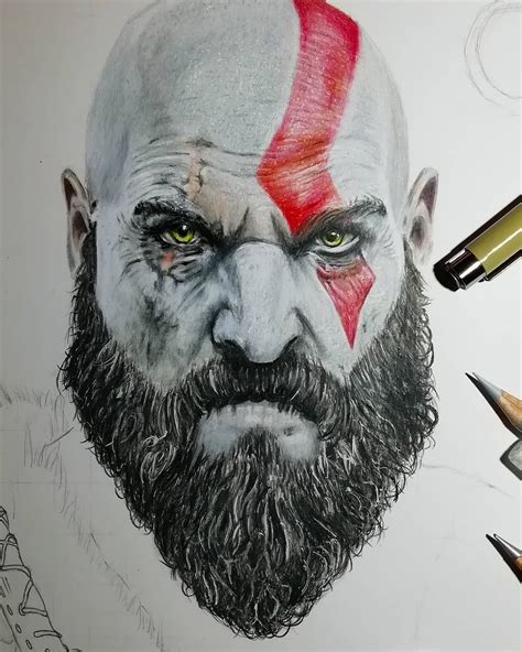 Grzegorz Szafczyk On Instagram “kratos Wip Kratos Drawing Wip Godofwar Godofwardrawing