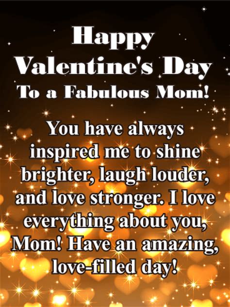 Valentines day is one of those opportunities where you have multiple classic options for gifts. To a Fabulous Mom - Happy Valentine's Day Card | Birthday ...