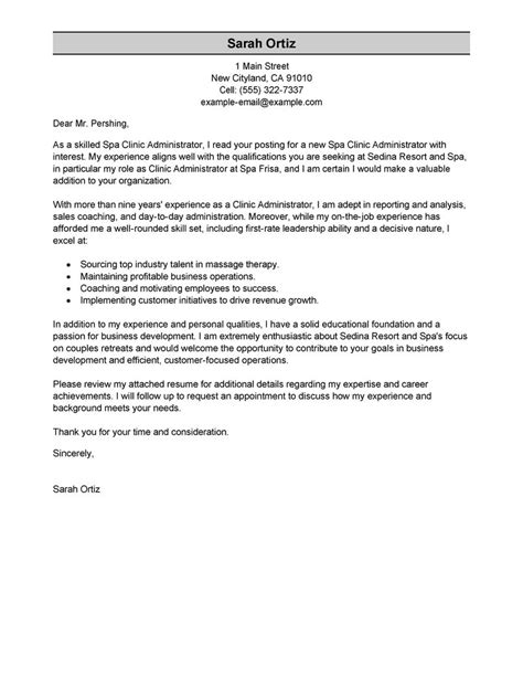 Write an engaging office administrator cover letter with indeed's library of free cover letter samples and templates. Leading Professional Clinic Administrator Cover Letter ...