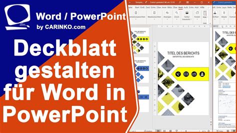 Jan 05, 2021 · powerpoint präsentationstipps für aufbau und struktur. Deckblatt gestalten für Word in Powerpoint | Bild in Form ...