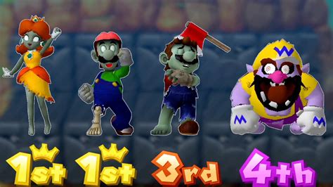 Mario Party 10 Battle Minigames Zombie Daisy Vs Zombie Mario Vs