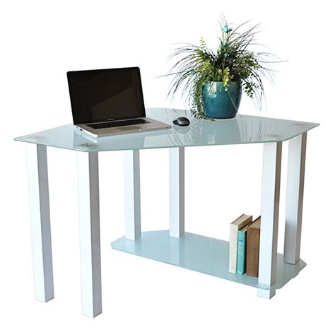 We have home office desks & computer tables in many designs, materials & sizes to fit all sorts of styles. RTA Frosted Glass Corner Computer Desk White CT-013W