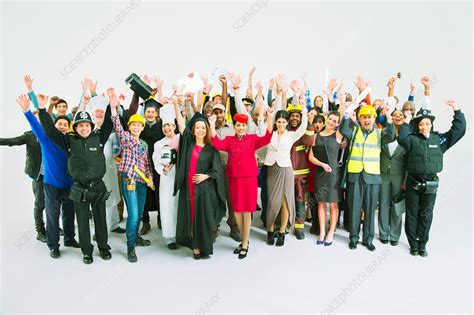 Portrait Of Diverse Cheering Crowd Stock Image F0146679 Science