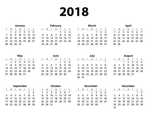 2018 Calendar Template Free Stock Photo Public Domain Pictures