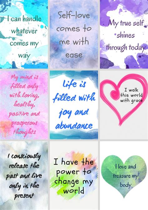 Printable Self Love Affirmations
