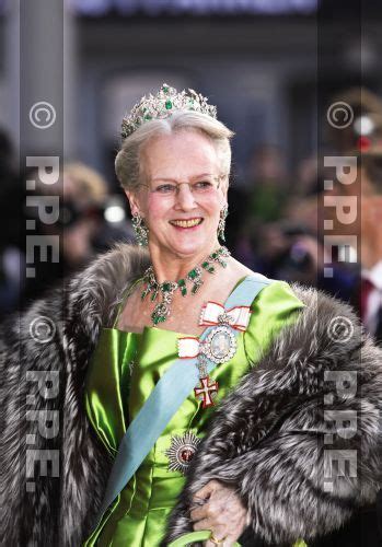 Queen Margarethe Of Denmark Wearing Her Emerald Tiara In Which She