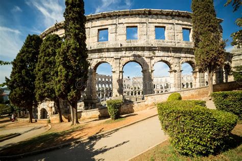 Amphitheater In Pula Croatia Stock Photo Image Of City Ancient