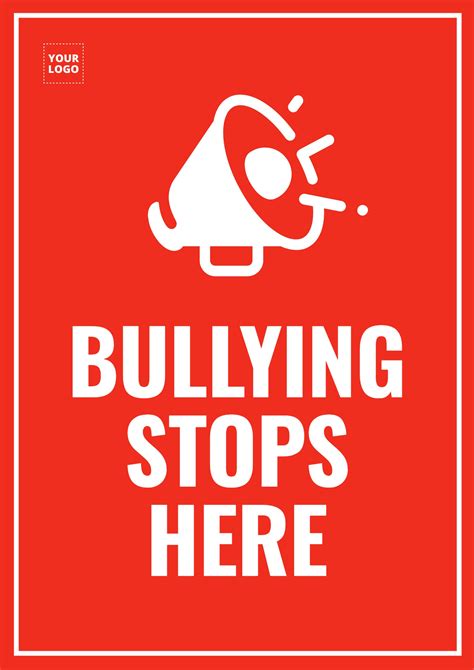 bullying stops here editable sign in 2021 anti bullying posters bullying posters anti bullying