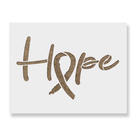 Hope Ribbon Stencil Stencil Revolution