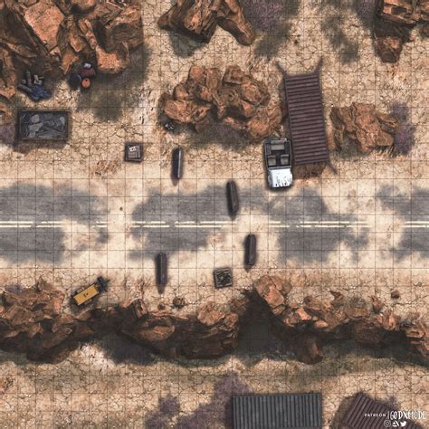 24 X 24 Desert Wasteland Post Apocalyptic Style Barricade Or Checkpoint