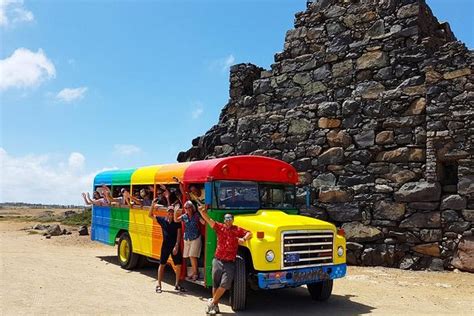 Colorful Beach Bus Sightseeing Tour Of Aruba 2024 Oranjestad