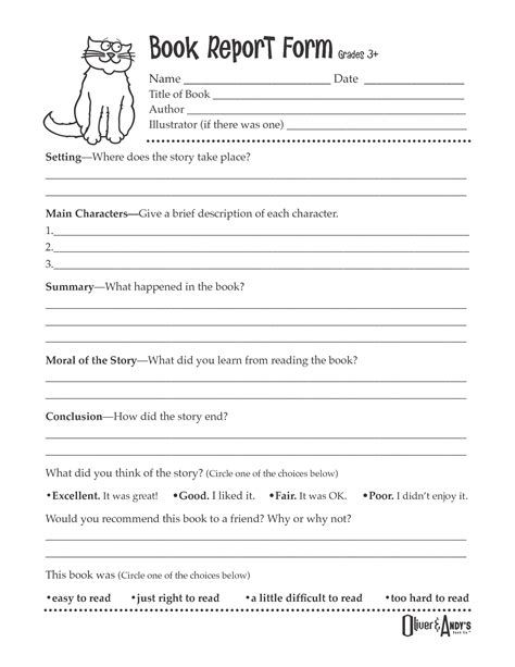 Book Reports For 3rd Graders