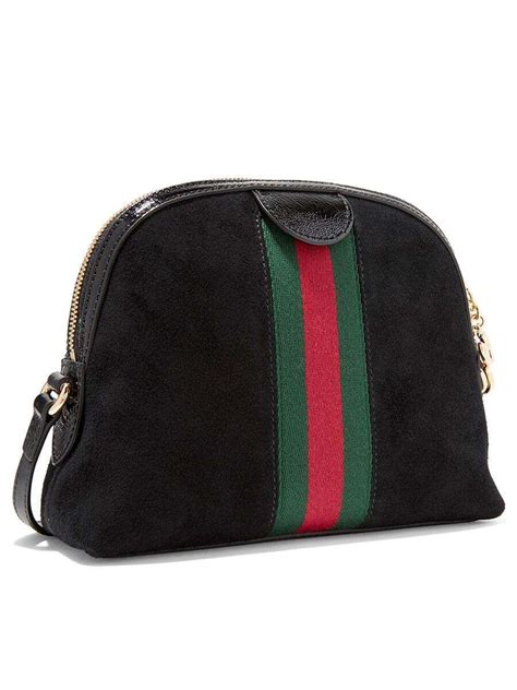 Gucci Ophidia Patent Leather Trimmed Suede Shoulder Bag Cosette