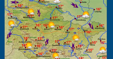 Am dienstag breitet sich von westen her schauerartiger regen bis nach niedersachsen, thüringen und. Wetter aus Thüringen für Thüringen